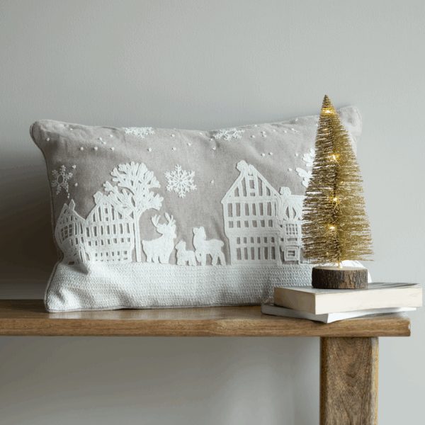 Festive Glow Cotton Chambray Cushion