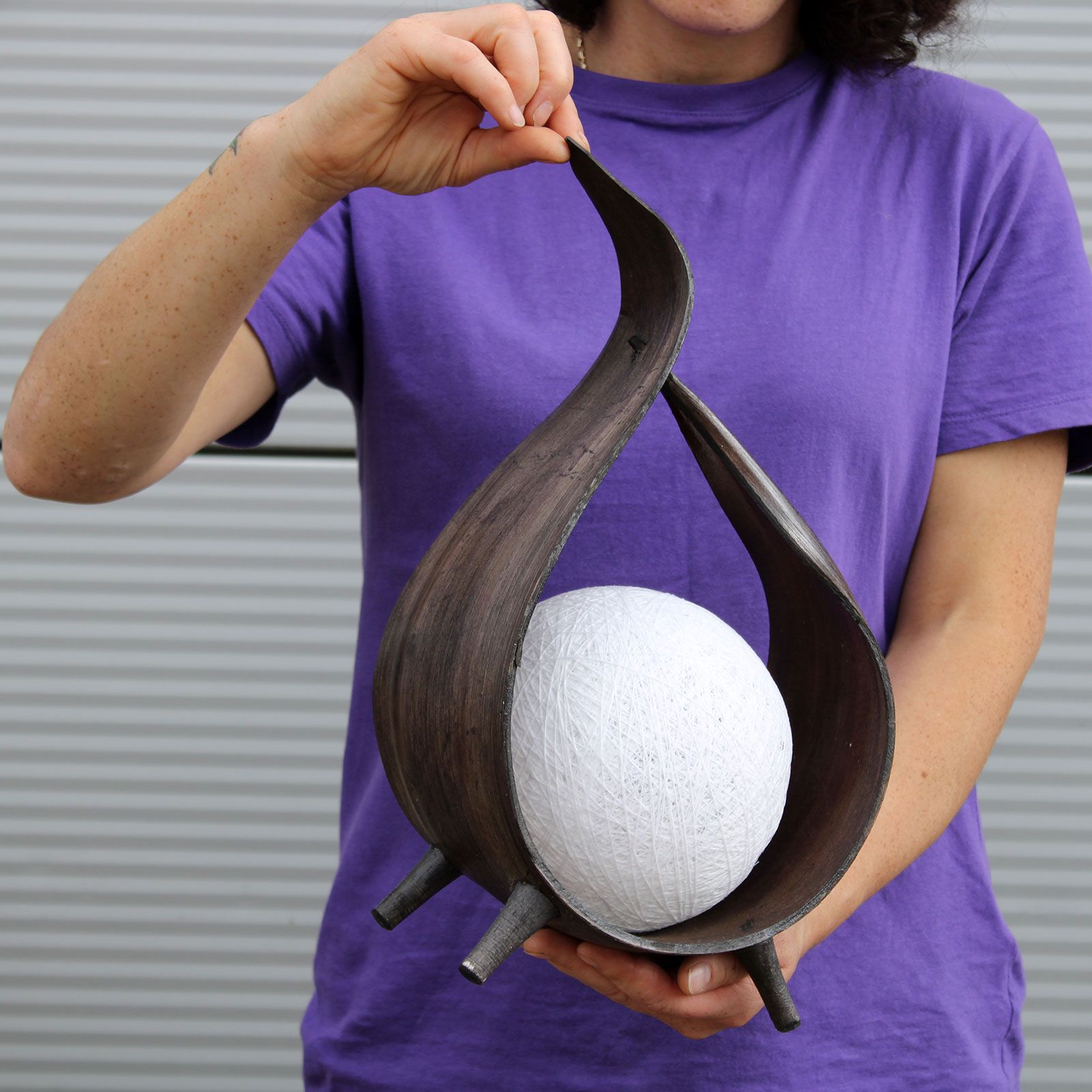 Chocolate Coconut Table Lamp – Handcrafted Wrapover Twist - Image 4