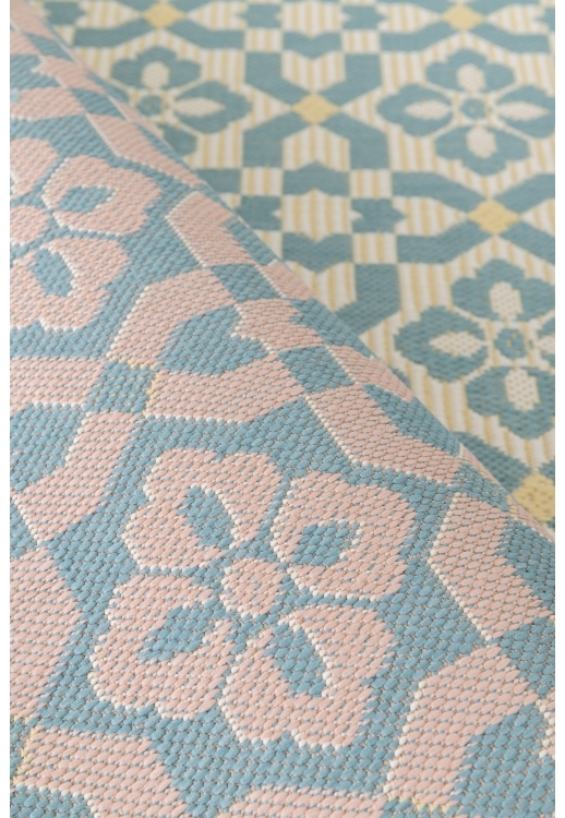 Cosmos Tile Blue Rug – Modern Geometric Flatweave Rug - Image 4