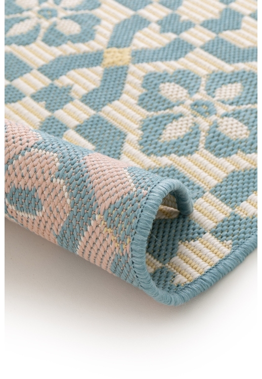 Cosmos Tile Blue Rug – Modern Geometric Flatweave Rug - Image 5