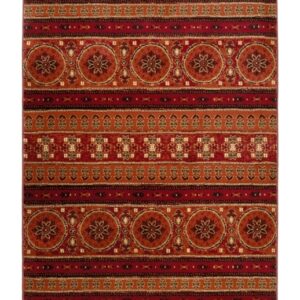 Kellan Tribal Terracotta Rug – Traditional Boho Style Rug with Soft Pile