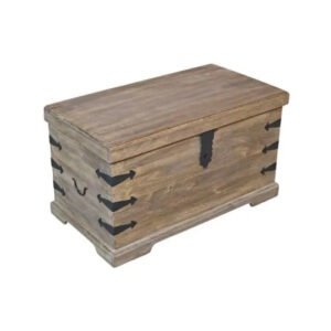 Jali Mango 90cm Storage Chest – Solid Wood Rustic Coffee Table Trunk