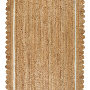 Naturals Border Jute Rug – Handwoven Natural Fibre Rug with Scalloped Edge