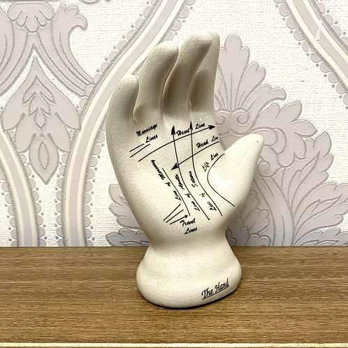 Small Palmistry Hand Ornament – Ceramic Astrology Decor 7 Inch - Image 3
